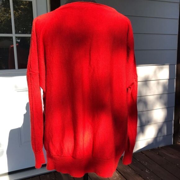 Eileen Fisher Jersey Merino Wool Boxy Step, garnet red sweater Sz XS - Picture 3 of 8